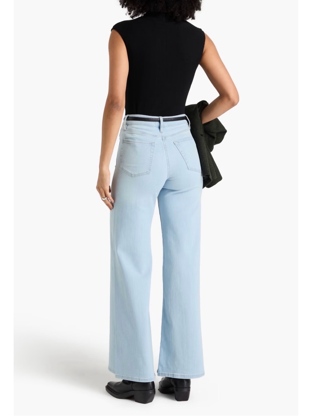 FRAME Le Palazzo High Rise Wide Leg Jeans Light Wash Size 31 NWT $288 - Picture 3 of 14